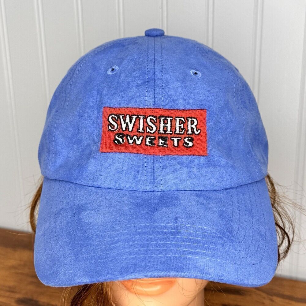 Swisher Sweets Strata Mfg Faux Micro Suede Mfg Hat Cap Blue Embroidered RARE